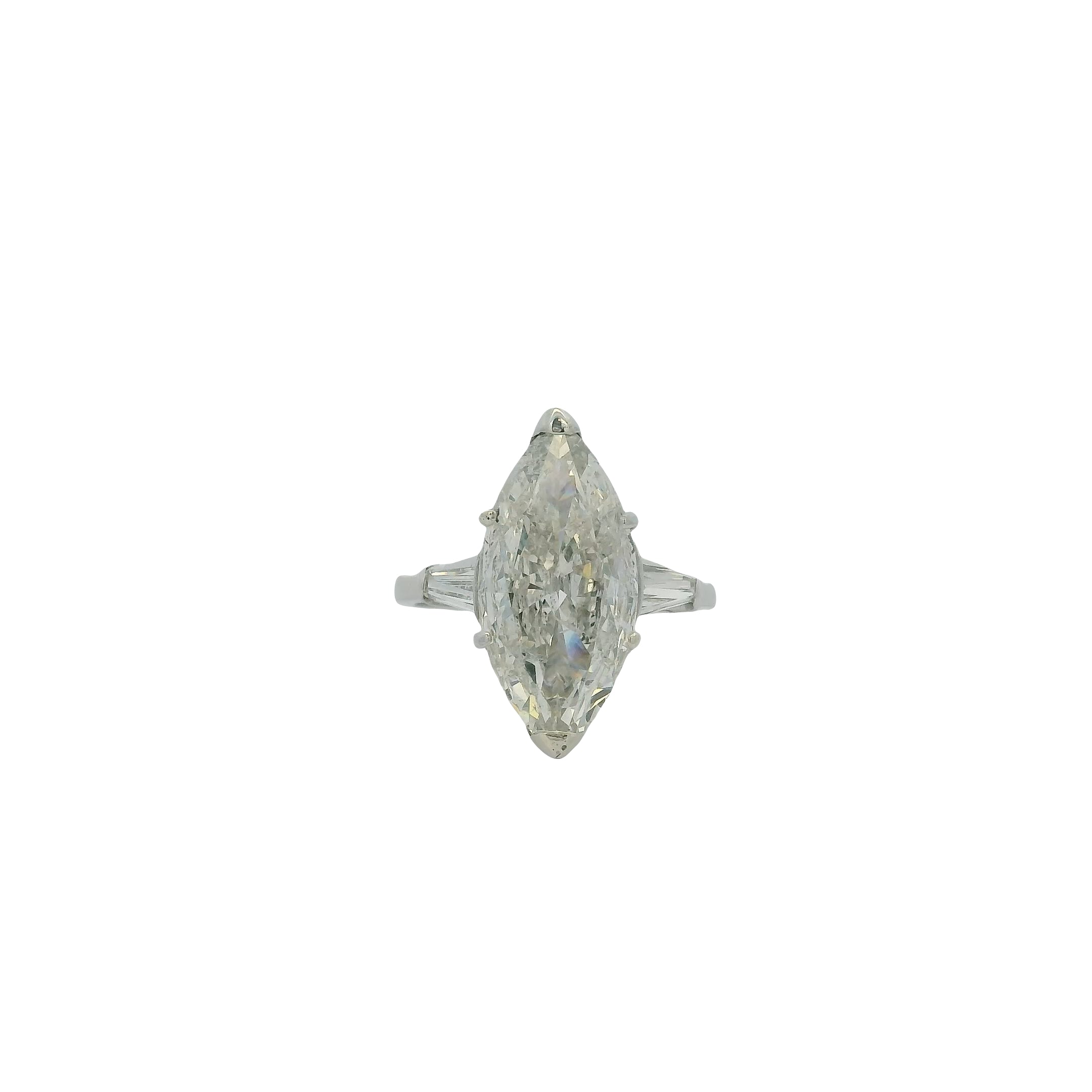 Platinum 4.03ct Natural Marquise Cut Diamond Engagement Ring