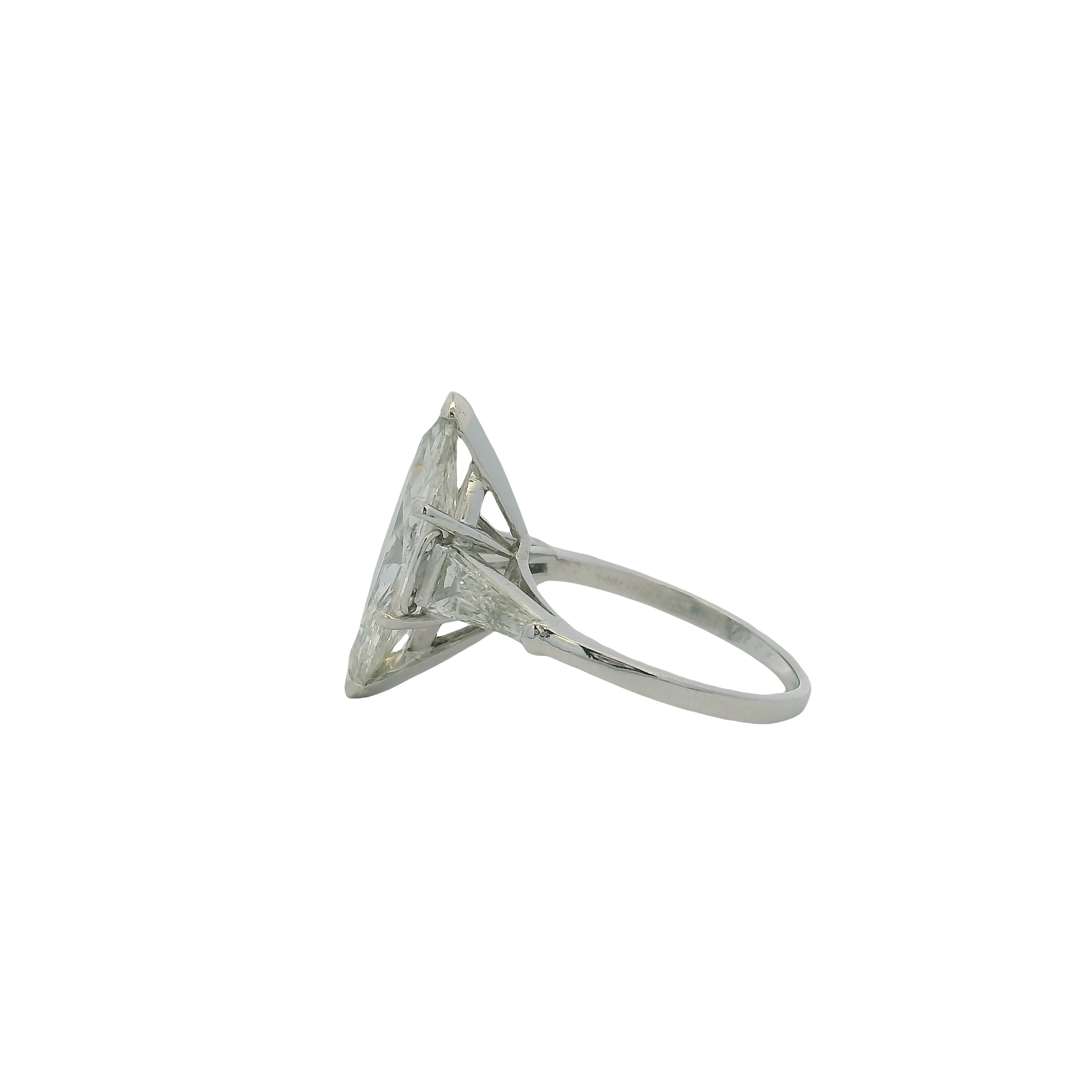 Platinum 4.03ct Natural Marquise Cut Diamond Engagement Ring