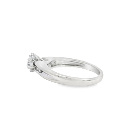14k White Gold Marquise Cut Diamond Engagement Ring
