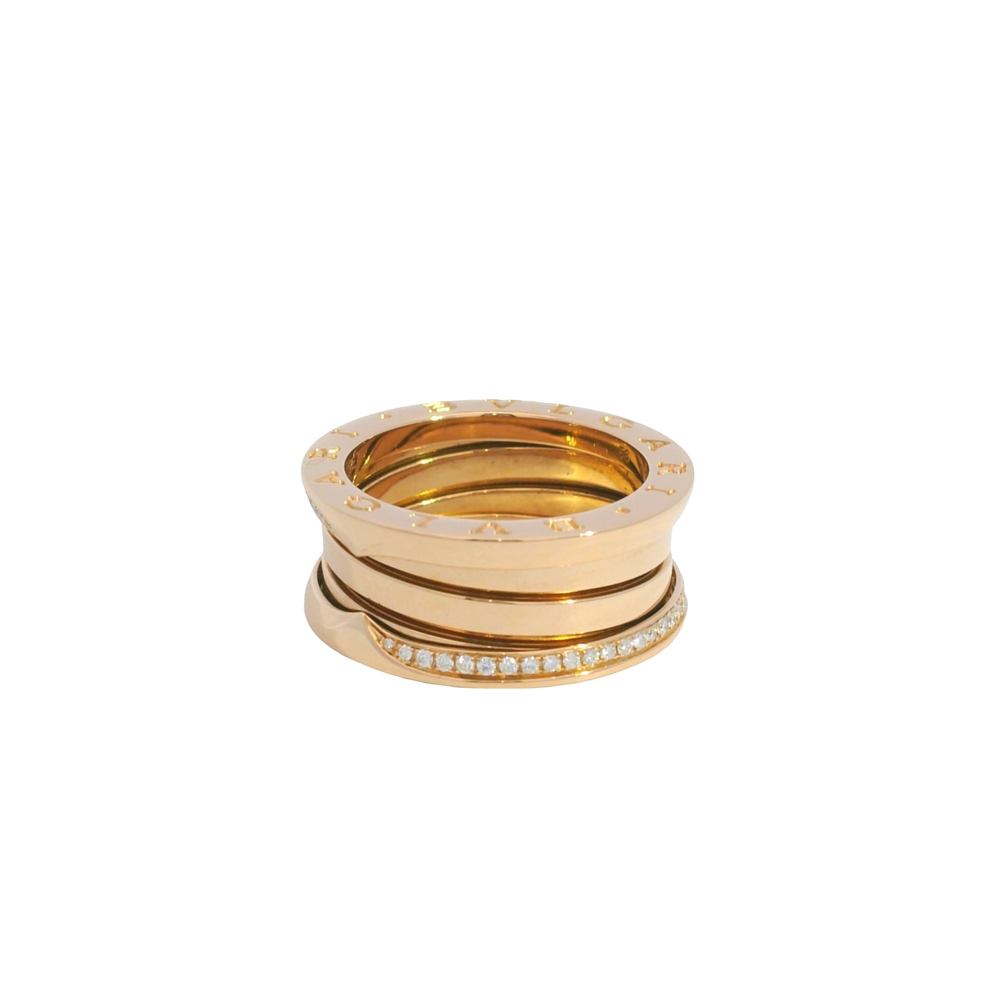 Bvlgari 18k Rose Gold 0.28ctw Diamond Ring