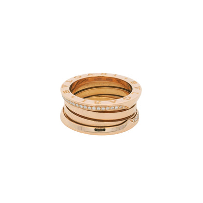 Bvlgari 18k Rose Gold 0.28ctw Diamond Ring