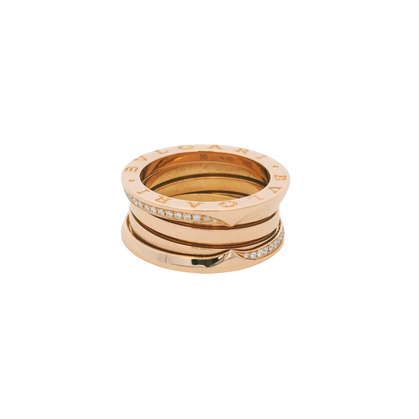 Bvlgari 18k Rose Gold 0.28ctw Diamond Ring
