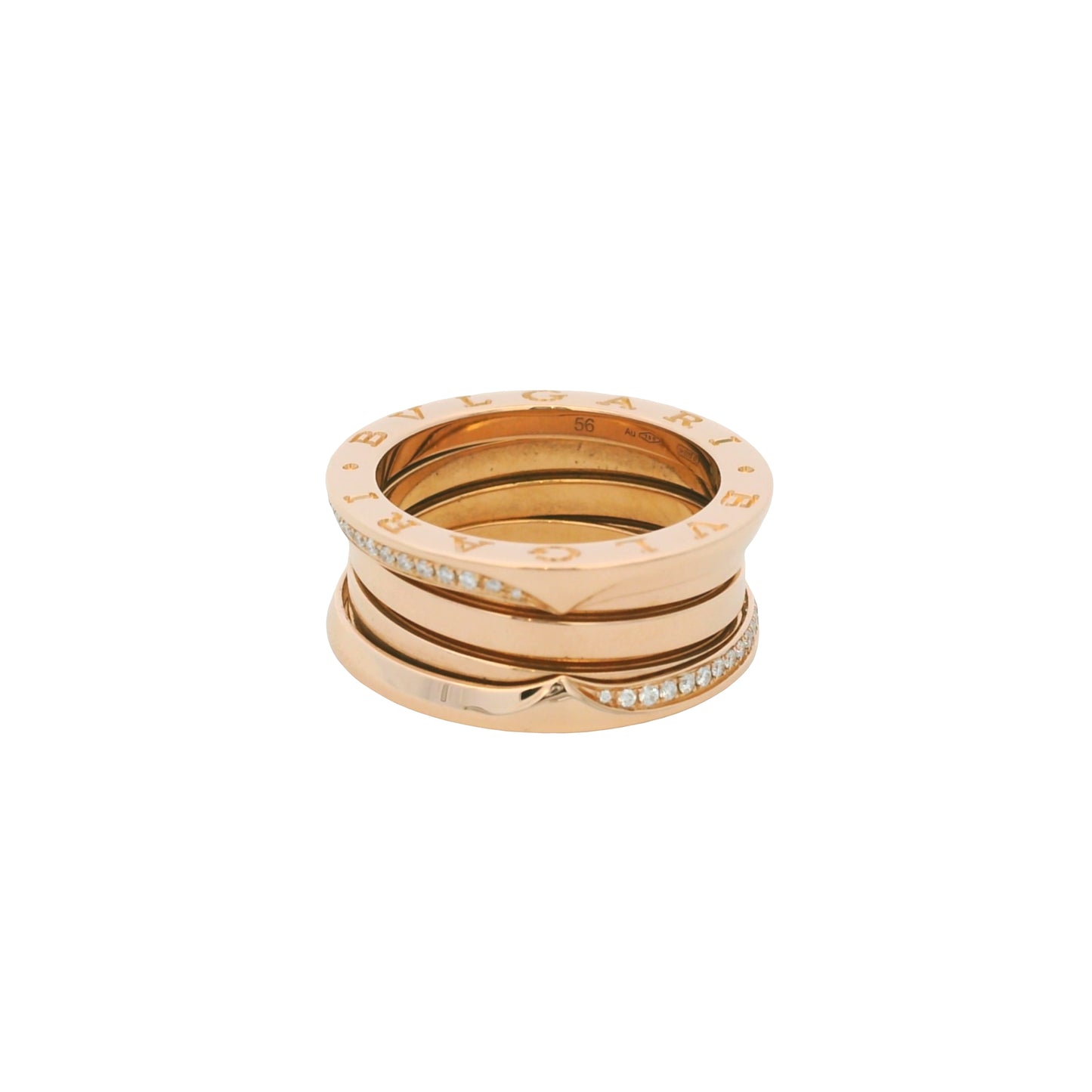 Bvlgari 18k Rose Gold 0.28ctw Diamond Ring