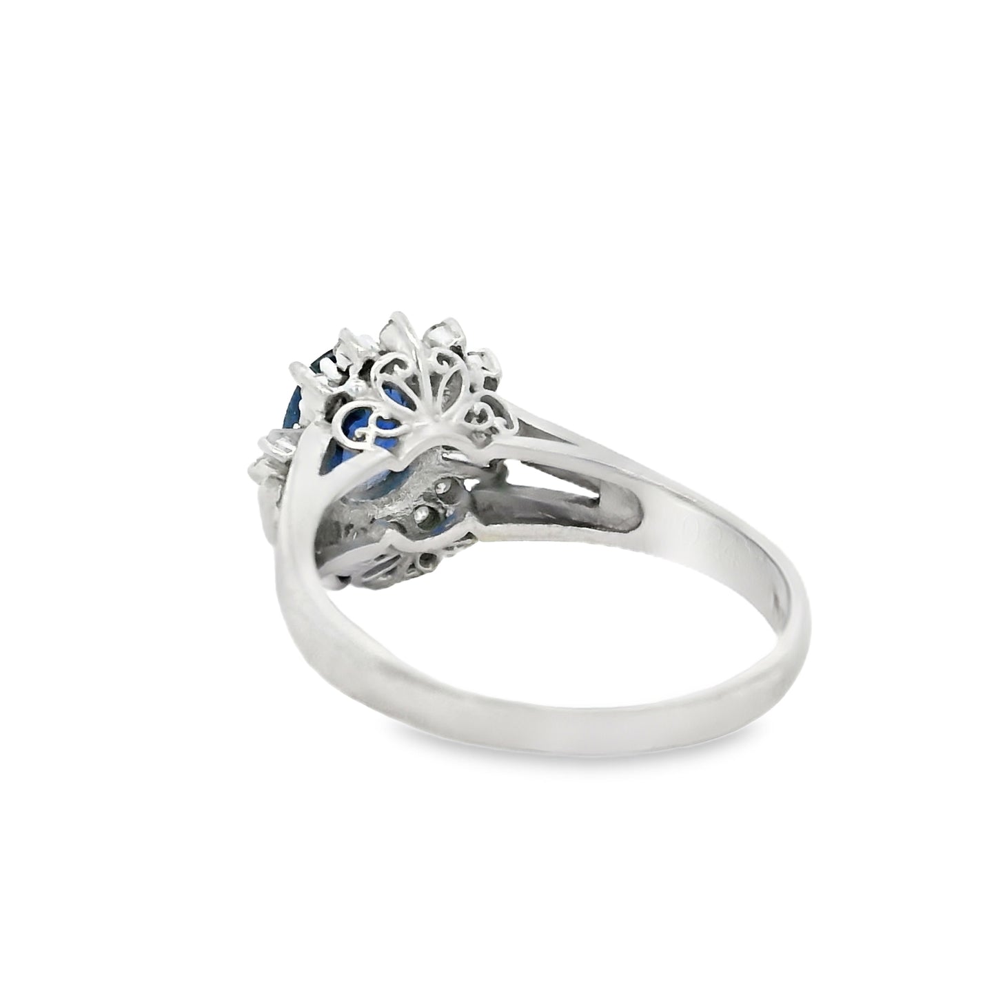 Platinum 1.13ct Sapphire and 0.24ct Diamond Ring