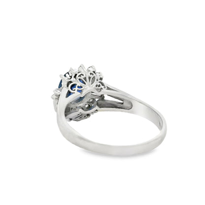 Platinum 1.13ct Sapphire and 0.24ct Diamond Ring