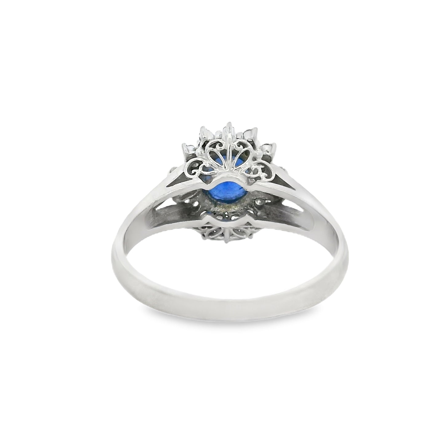 Platinum 1.13ct Sapphire and 0.24ct Diamond Ring