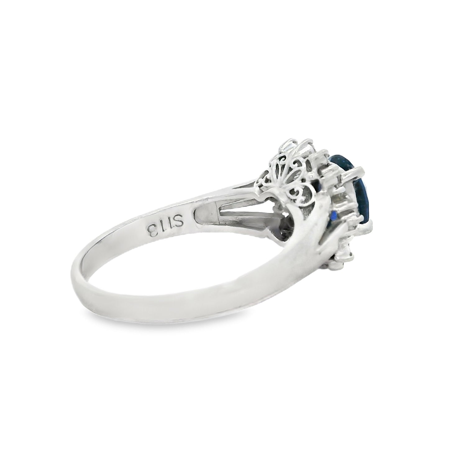 Platinum 1.13ct Sapphire and 0.24ct Diamond Ring