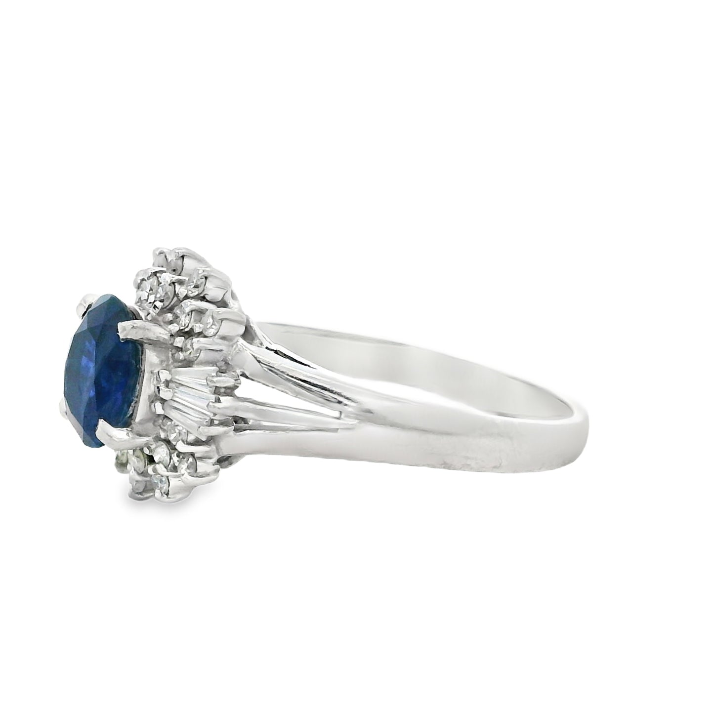 Platinum 1.13ct Sapphire and 0.24ct Diamond Ring
