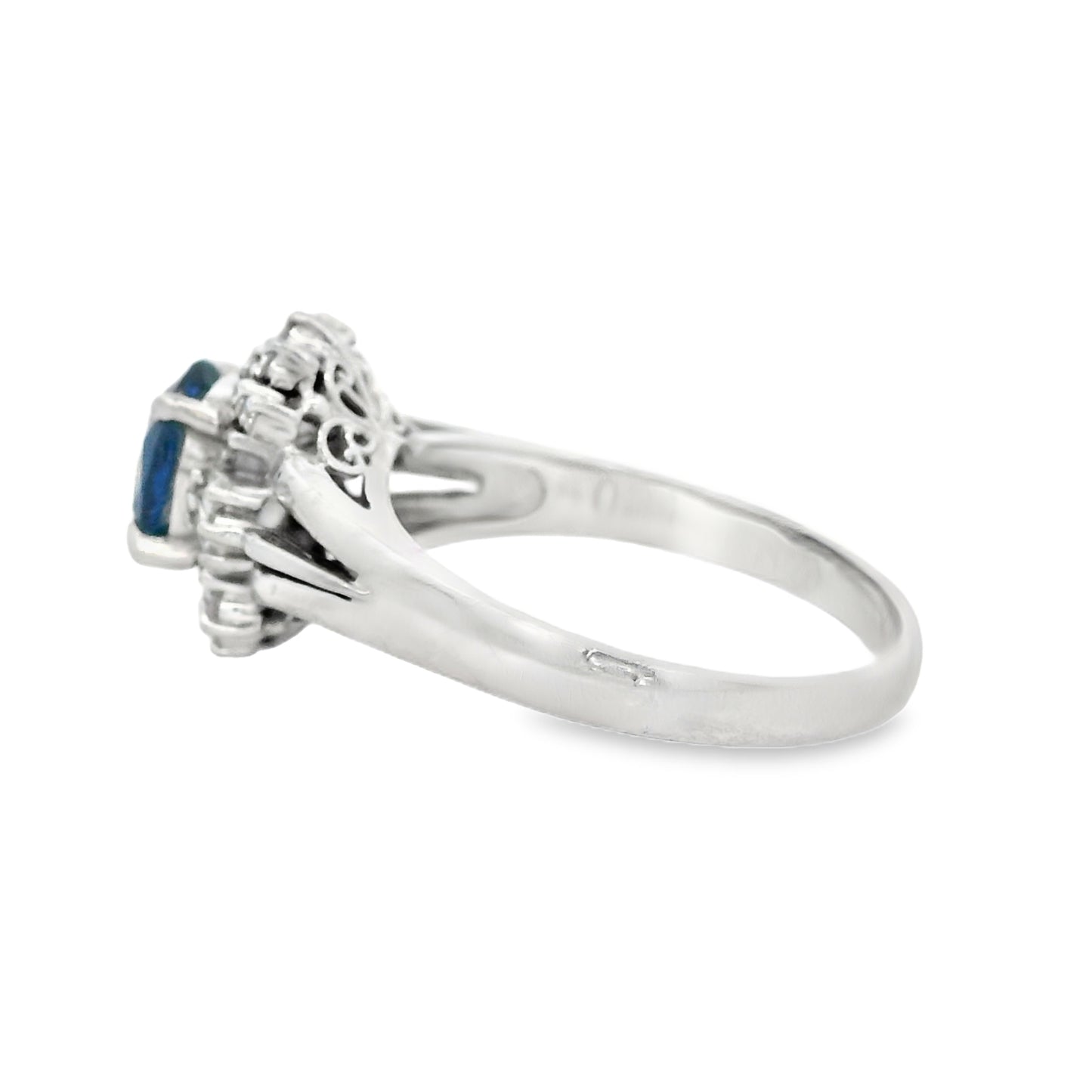 Platinum 1.13ct Sapphire and 0.24ct Diamond Ring