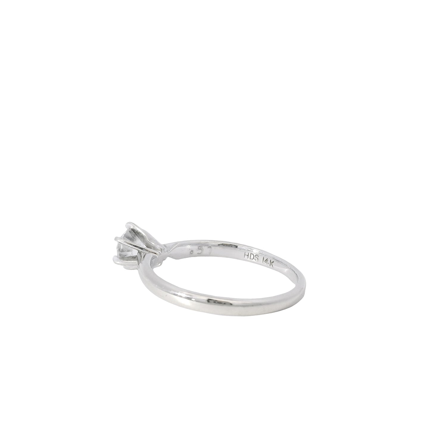 14k White Gold 0.46ct Round Brilliant Diamond Solitaire Engagement Ring