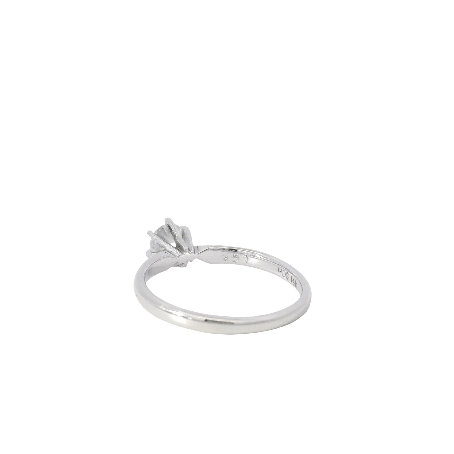 14k White Gold 0.46ct Round Brilliant Diamond Solitaire Engagement Ring
