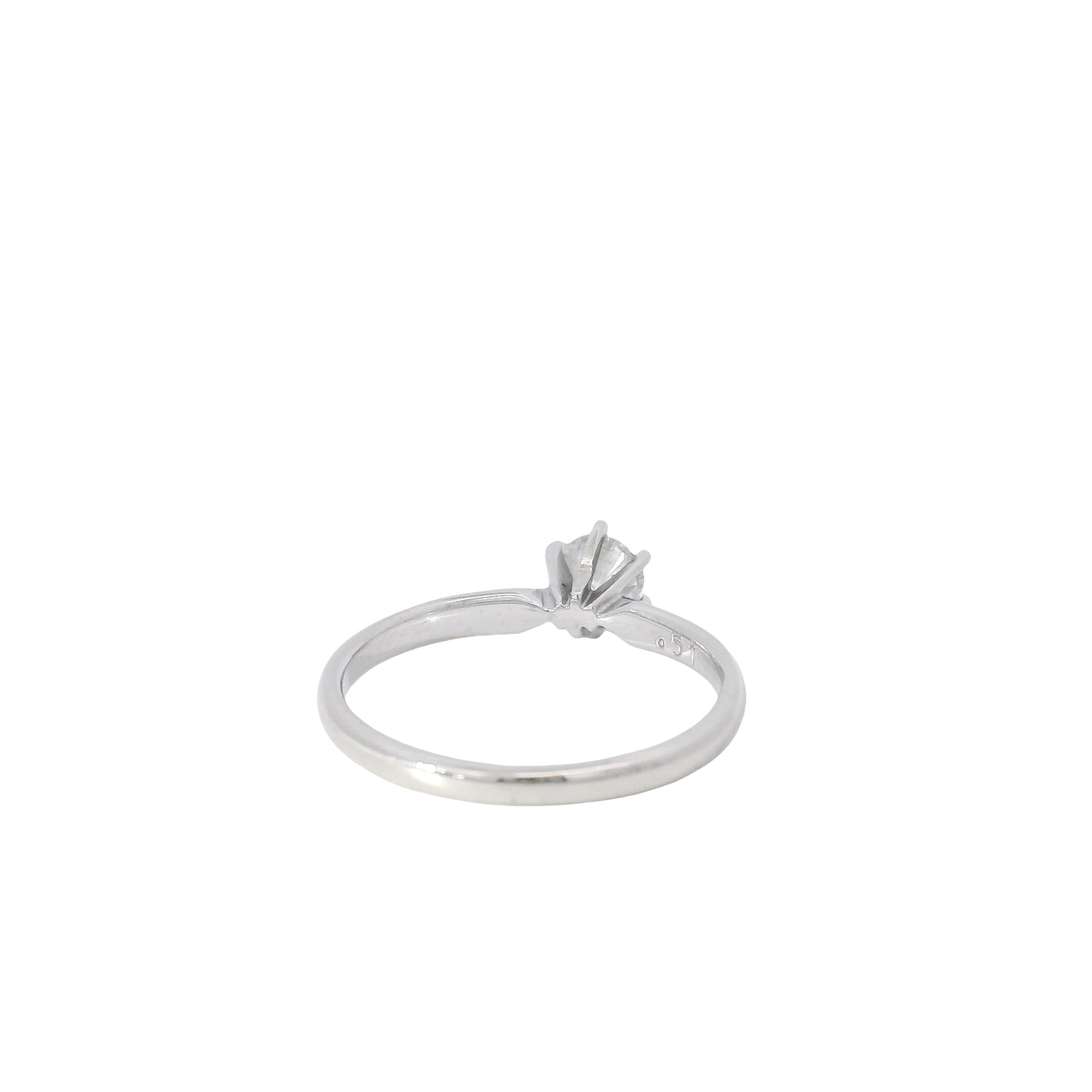 14k White Gold 0.46ct Round Brilliant Diamond Solitaire Engagement Ring