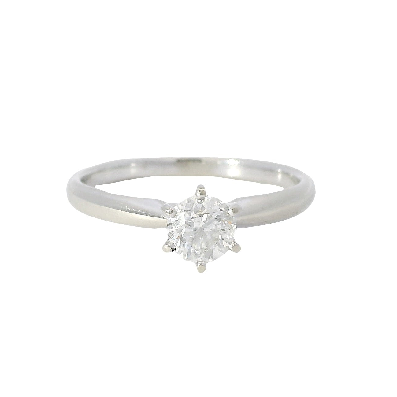 14k White Gold 0.46ct Round Brilliant Diamond Solitaire Engagement Ring