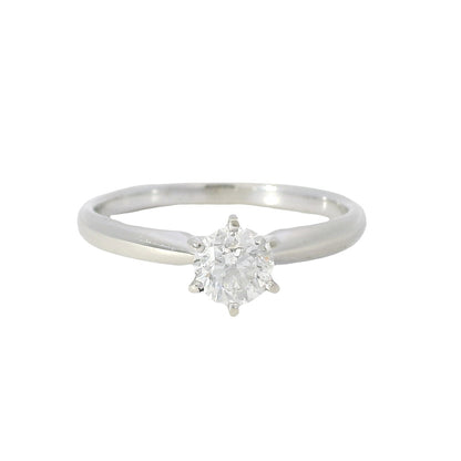 14k White Gold 0.46ct Round Brilliant Diamond Solitaire Engagement Ring