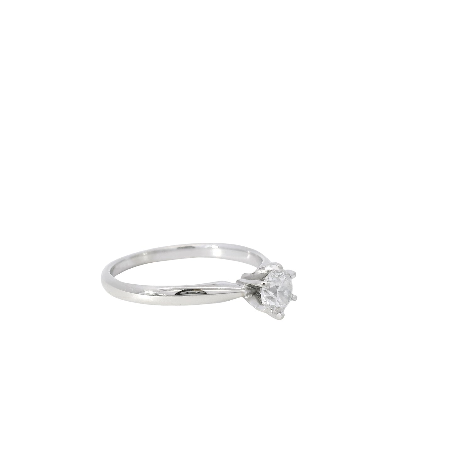 14k White Gold 0.46ct Round Brilliant Diamond Solitaire Engagement Ring
