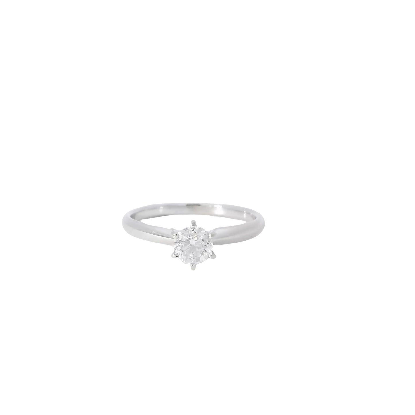 14k White Gold 0.46ct Round Brilliant Diamond Solitaire Engagement Ring