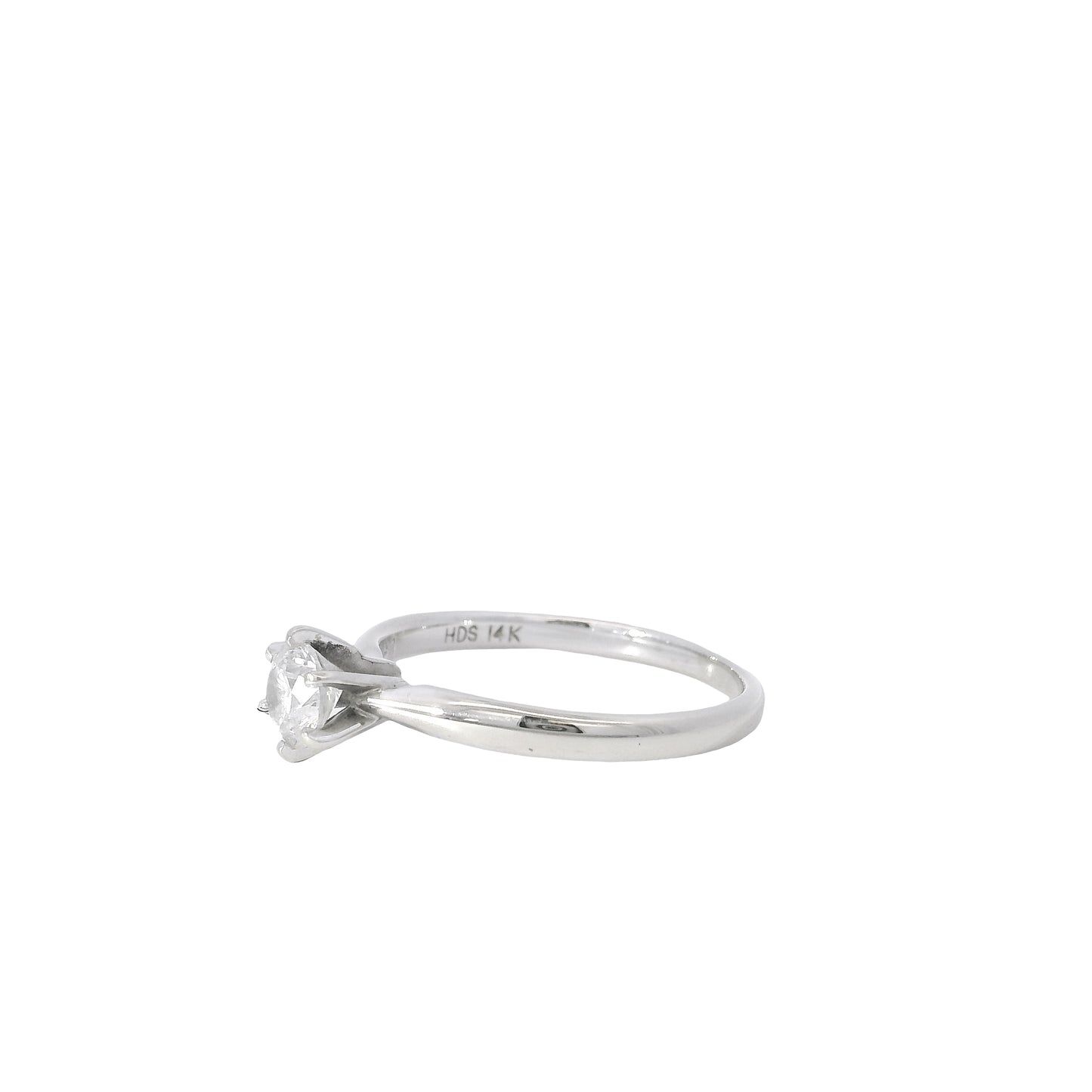 14k White Gold 0.46ct Round Brilliant Diamond Solitaire Engagement Ring