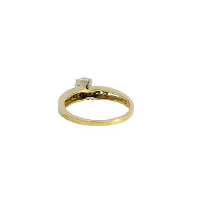 14k Yellow Gold 0.50ct Round Brilliant Diamond Ring with 0.04ctw Accent Diamonds