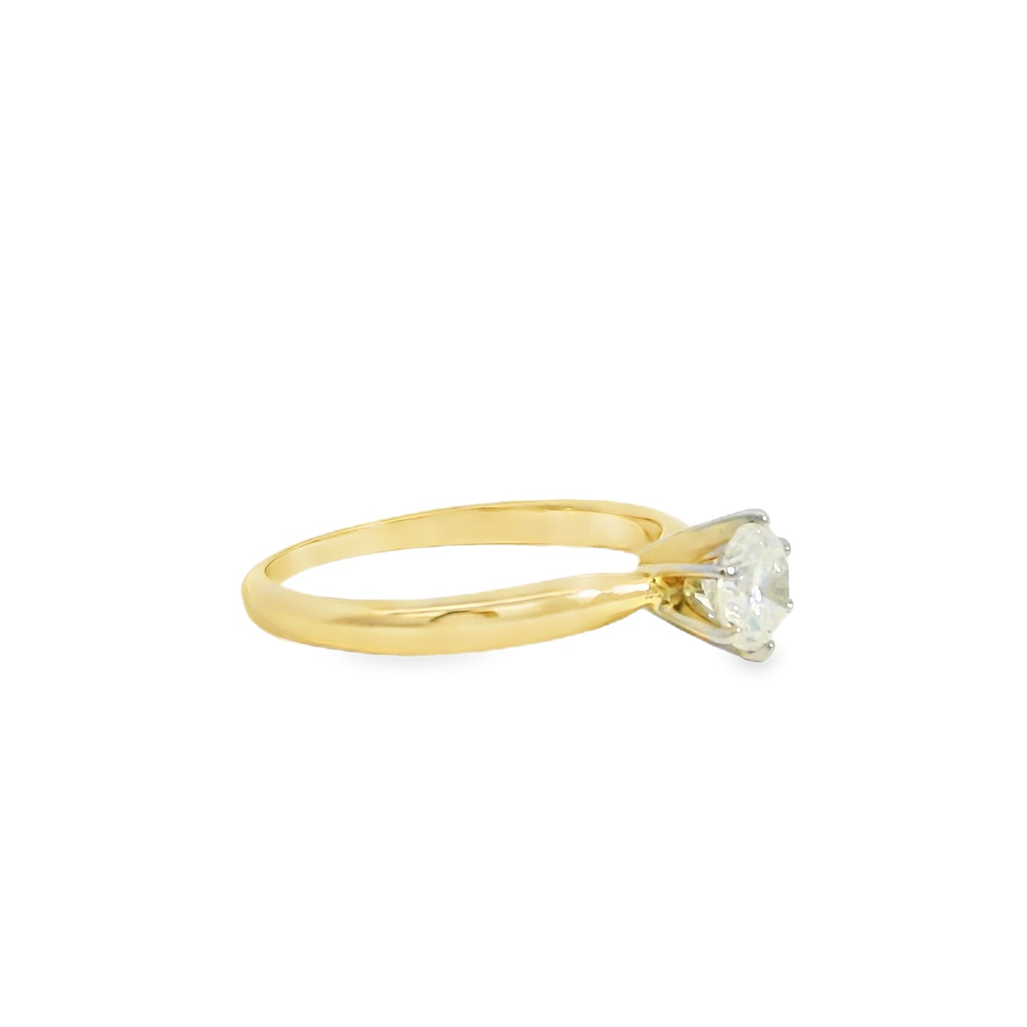 14k Yellow Gold 0.44ct Round Brilliant Cut Diamond Solitaire Engagement Ring
