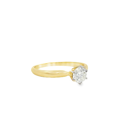 14k Yellow Gold 0.44ct Round Brilliant Cut Diamond Solitaire Engagement Ring