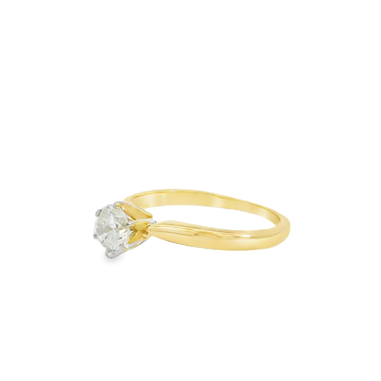 14k Yellow Gold 0.44ct Round Brilliant Cut Diamond Solitaire Engagement Ring