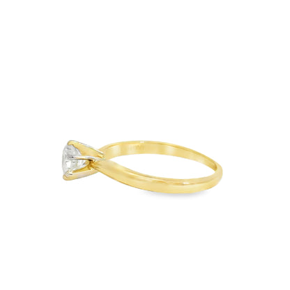 14k Yellow Gold 0.44ct Round Brilliant Cut Diamond Solitaire Engagement Ring