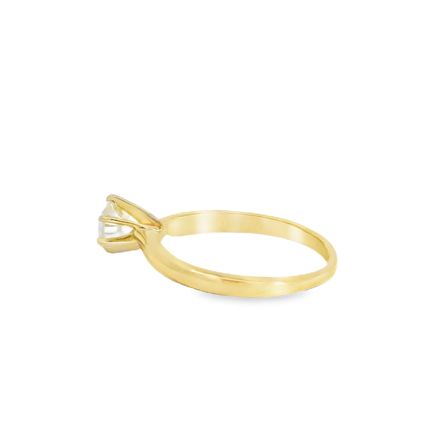 14k Yellow Gold 0.44ct Round Brilliant Cut Diamond Solitaire Engagement Ring