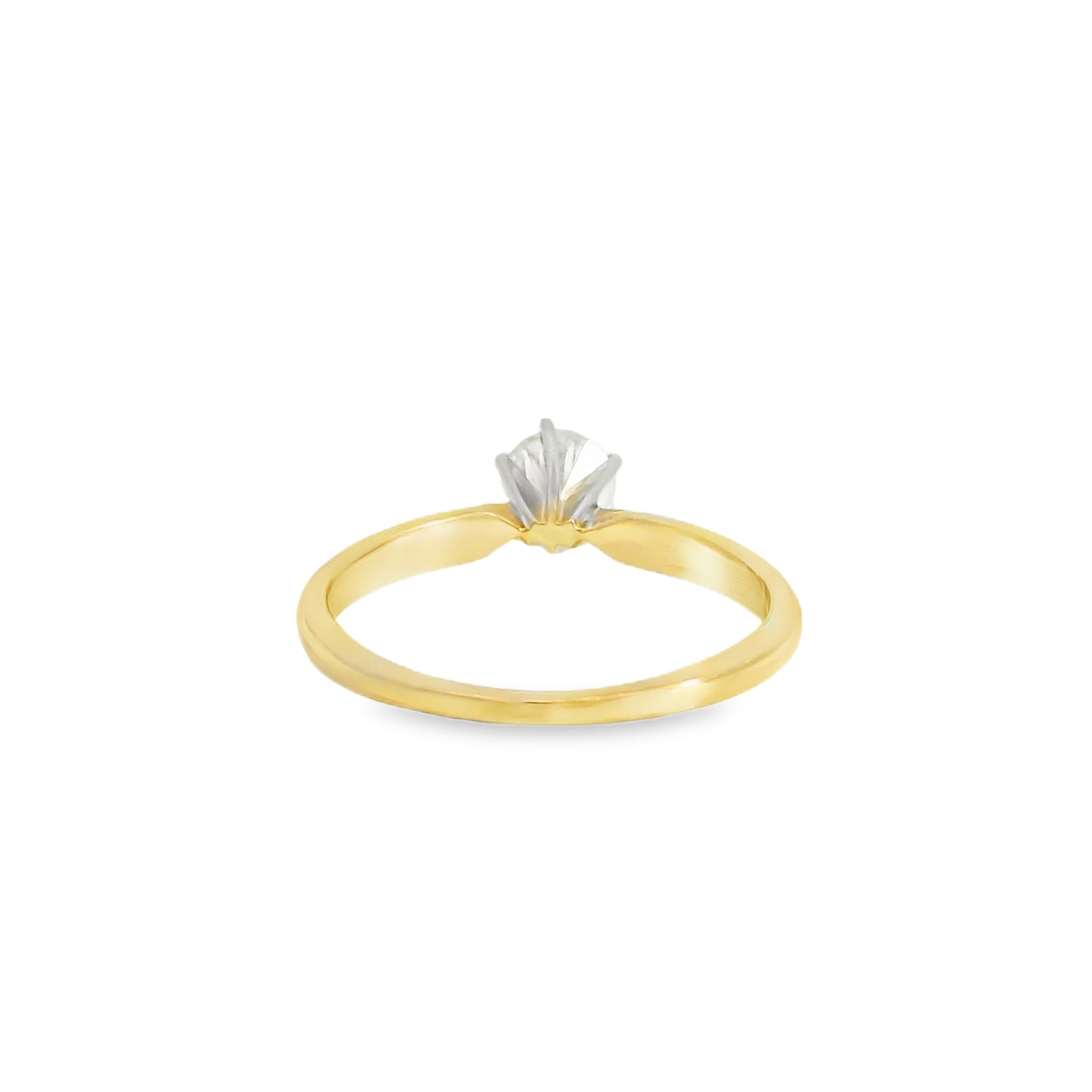14k Yellow Gold 0.44ct Round Brilliant Cut Diamond Solitaire Engagement Ring