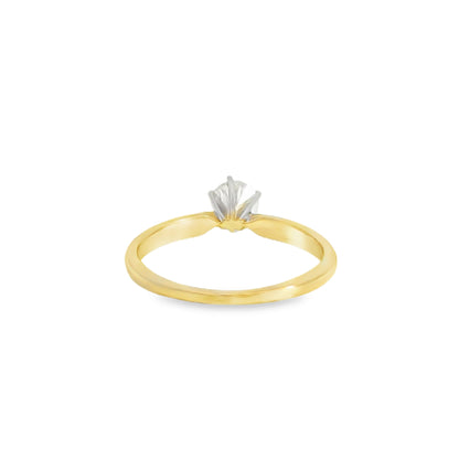 14k Yellow Gold 0.44ct Round Brilliant Cut Diamond Solitaire Engagement Ring