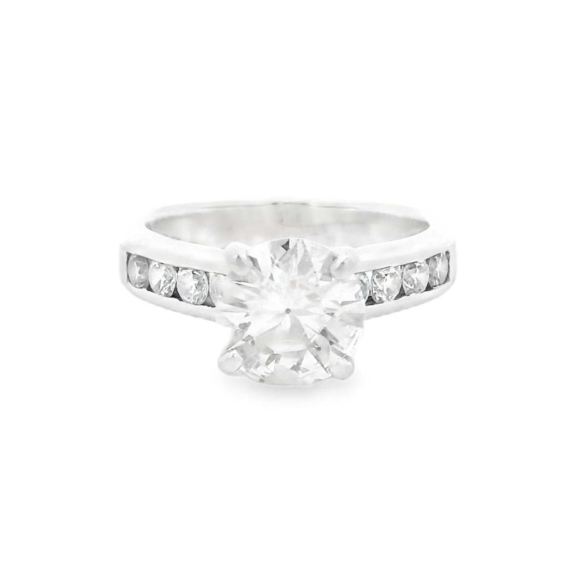 14k White Gold Gabriel &Co 1.6ct Natural Round Brilliant Cut Engagement Ring