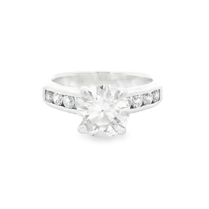 14k White Gold Gabriel &Co 1.6ct Natural Round Brilliant Cut Engagement Ring