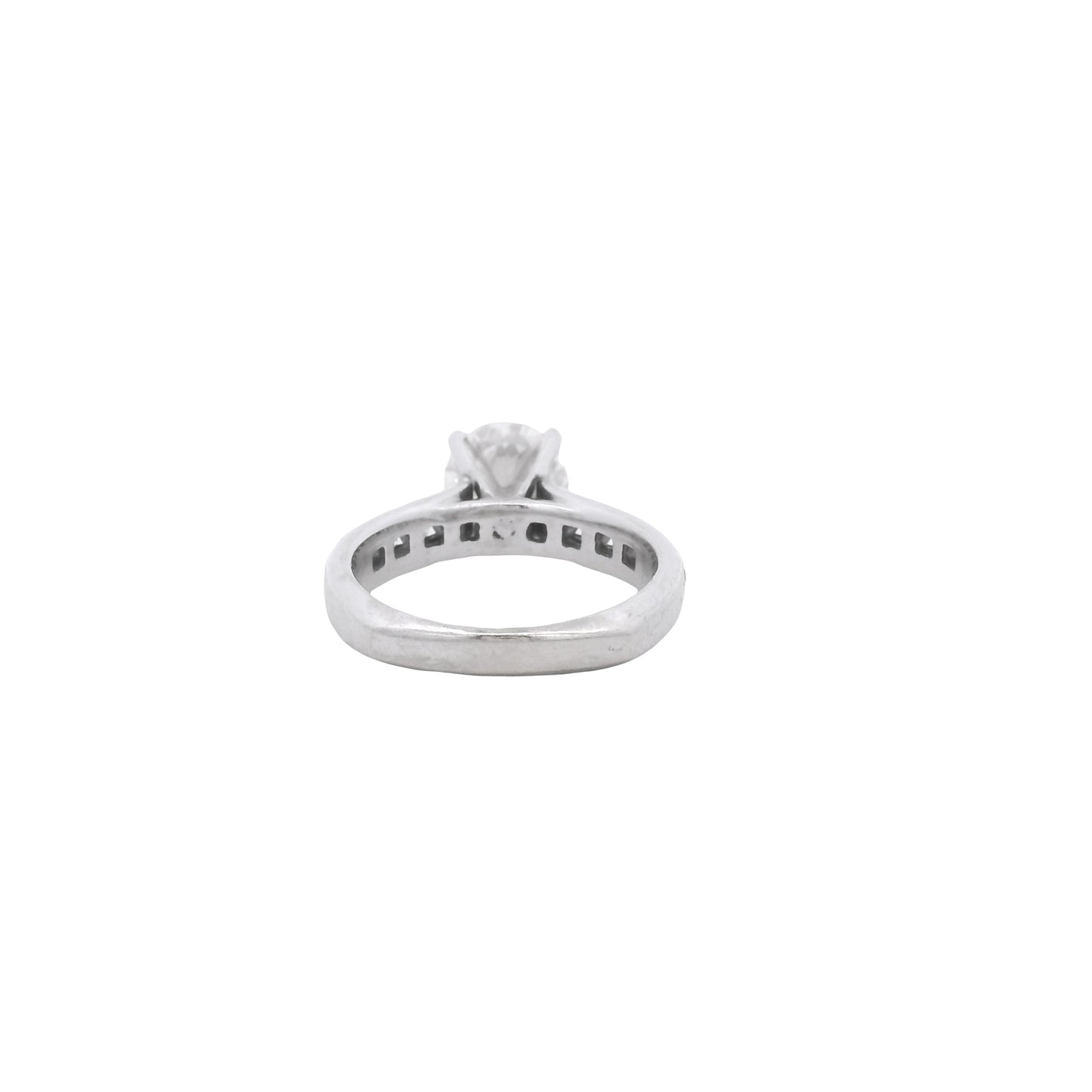 14k White Gold Gabriel &Co 1.6ct Natural Round Brilliant Cut Engagement Ring