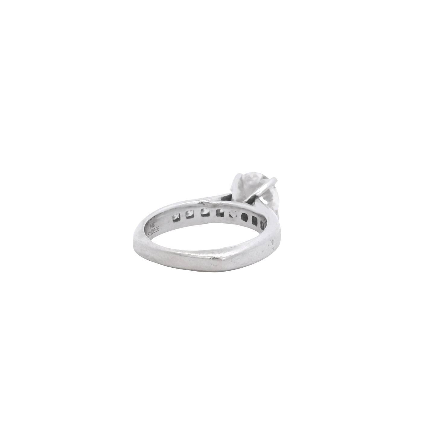 14k White Gold Gabriel &Co 1.6ct Natural Round Brilliant Cut Engagement Ring