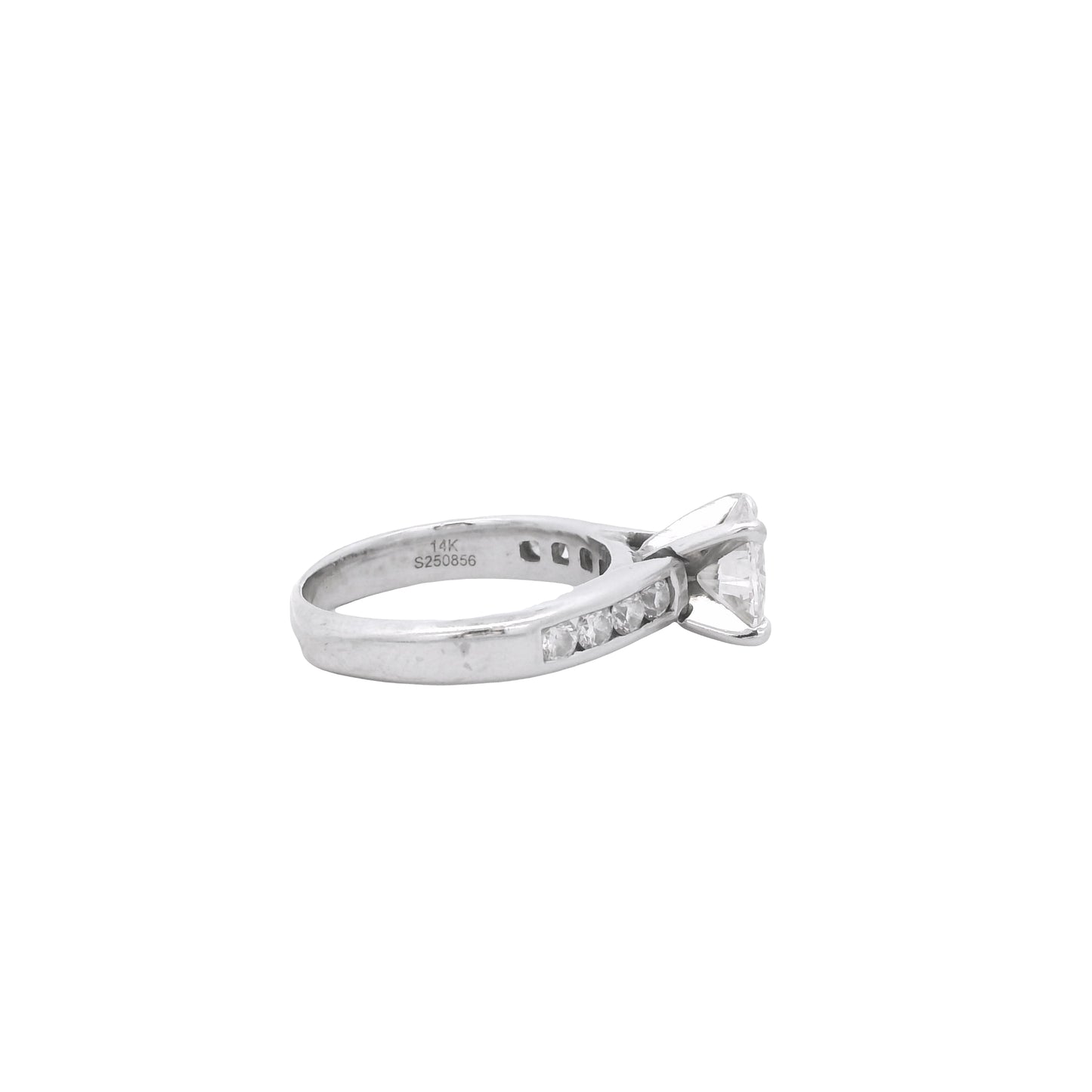 14k White Gold Gabriel &Co 1.6ct Natural Round Brilliant Cut Engagement Ring