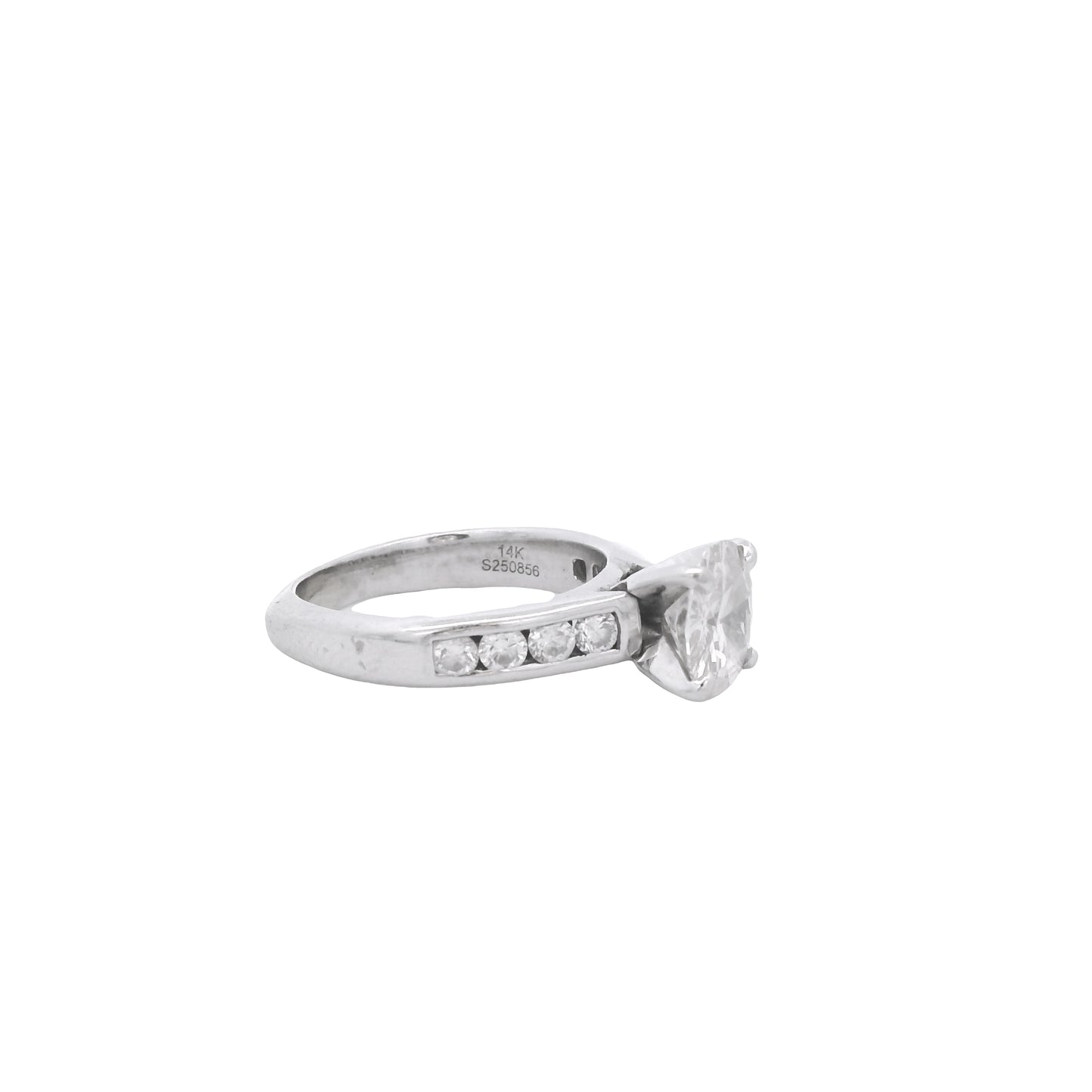 14k White Gold Gabriel &Co 1.6ct Natural Round Brilliant Cut Engagement Ring