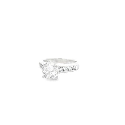 14k White Gold Gabriel &Co 1.6ct Natural Round Brilliant Cut Engagement Ring