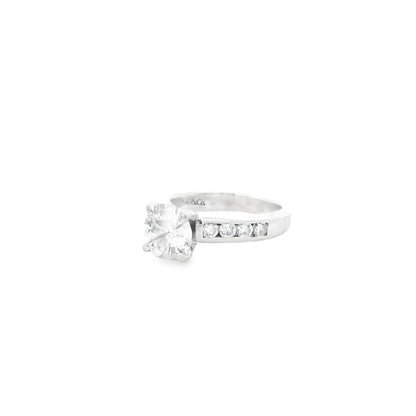 14k White Gold Gabriel &Co 1.6ct Natural Round Brilliant Cut Engagement Ring
