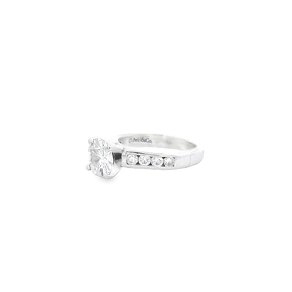 14k White Gold Gabriel &Co 1.6ct Natural Round Brilliant Cut Engagement Ring
