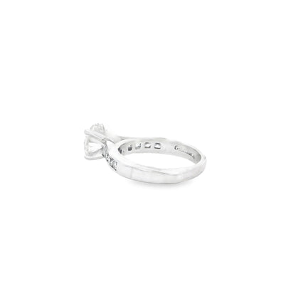 14k White Gold Gabriel &Co 1.6ct Natural Round Brilliant Cut Engagement Ring