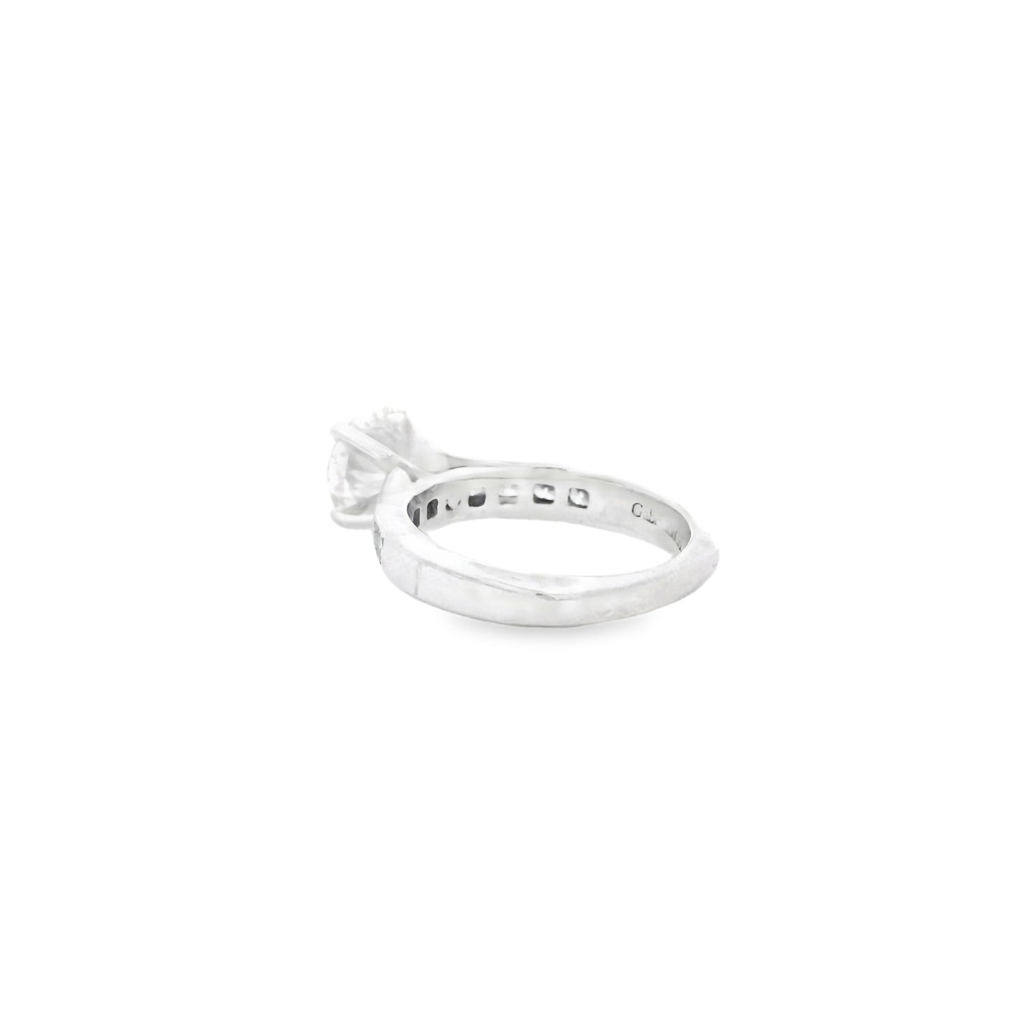 14k White Gold Gabriel &Co 1.6ct Natural Round Brilliant Cut Engagement Ring