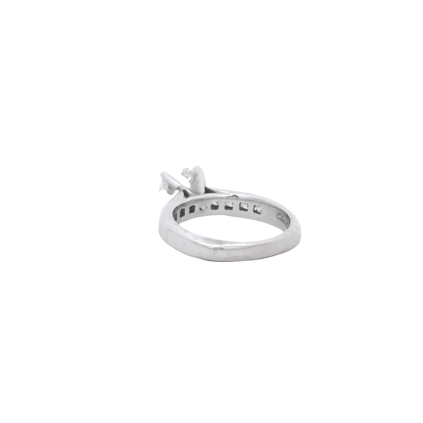 14k White Gold Gabriel &Co 1.6ct Natural Round Brilliant Cut Engagement Ring