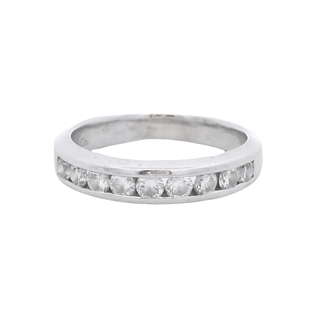14k White Gold Gabriel &Co 0.54ctw Round Brilliant Cut Diamond Channel-Set Ring
