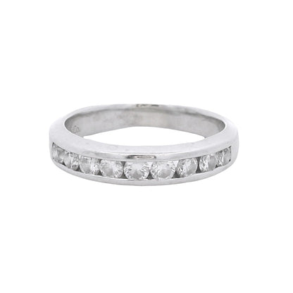 14k White Gold Gabriel &Co 0.54ctw Round Brilliant Cut Diamond Channel-Set Ring