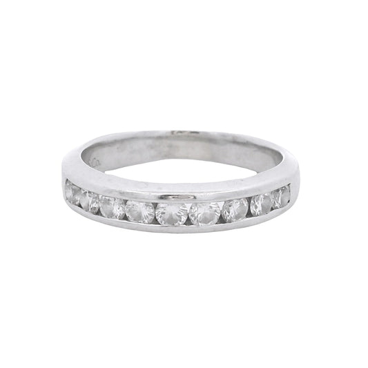 14k White Gold Gabriel &Co 0.54ctw Round Brilliant Cut Diamond Channel-Set Ring