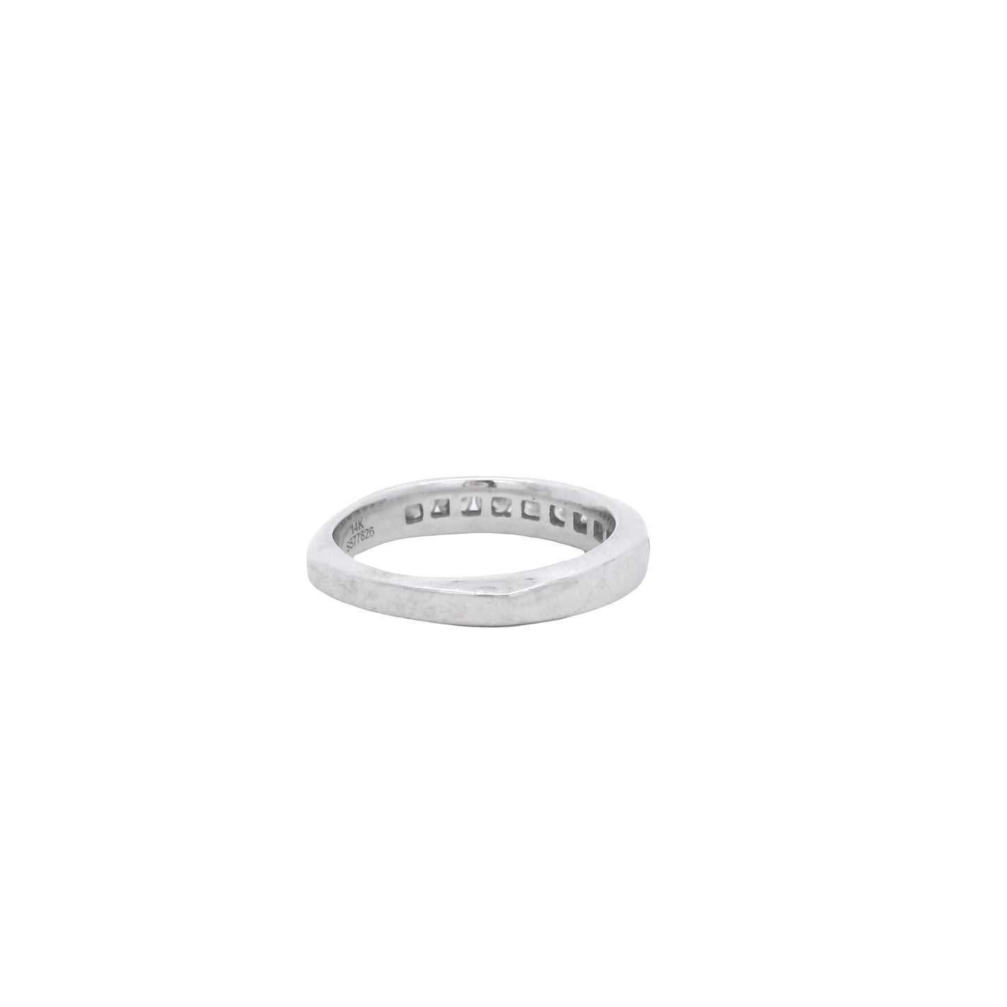 14k White Gold Gabriel &Co 0.54ctw Round Brilliant Cut Diamond Channel-Set Ring