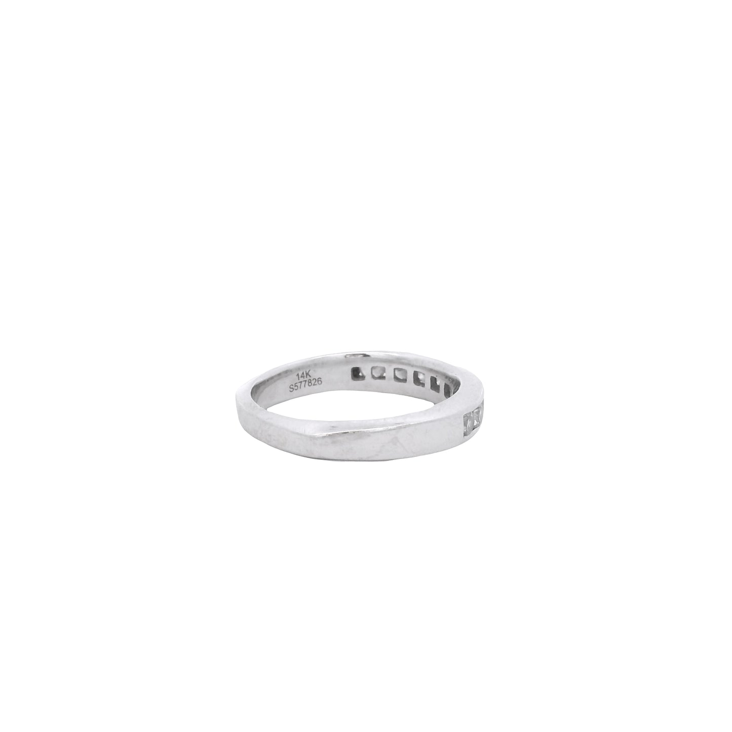 14k White Gold Gabriel &Co 0.54ctw Round Brilliant Cut Diamond Channel-Set Ring