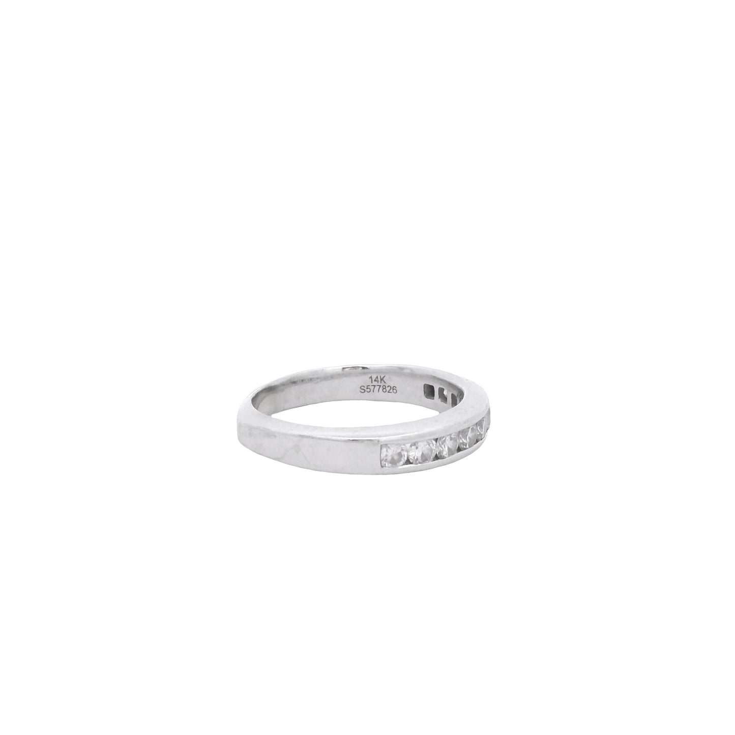 14k White Gold Gabriel &Co 0.54ctw Round Brilliant Cut Diamond Channel-Set Ring
