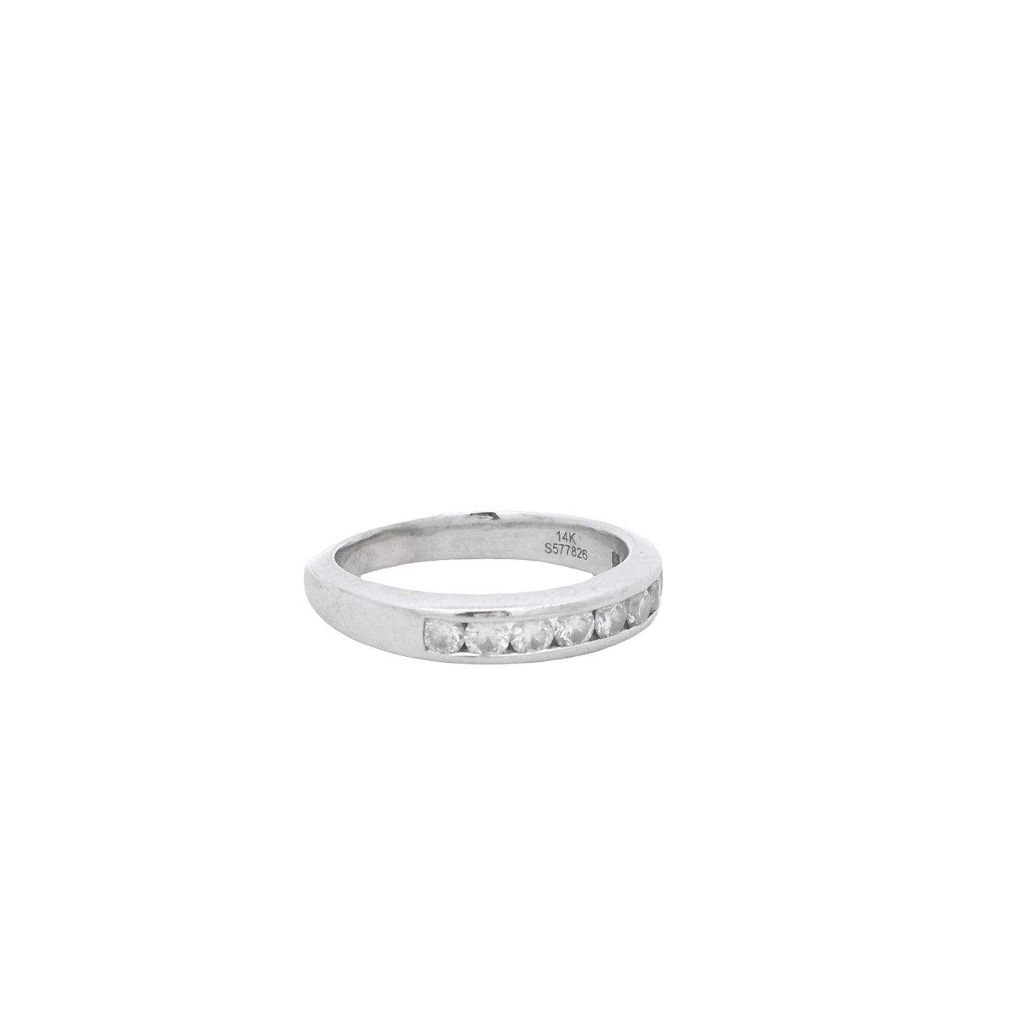 14k White Gold Gabriel &Co 0.54ctw Round Brilliant Cut Diamond Channel-Set Ring