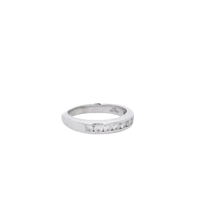 14k White Gold Gabriel &Co 0.54ctw Round Brilliant Cut Diamond Channel-Set Ring
