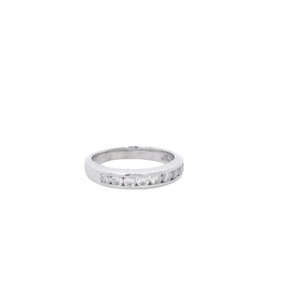 14k White Gold Gabriel &Co 0.54ctw Round Brilliant Cut Diamond Channel-Set Ring